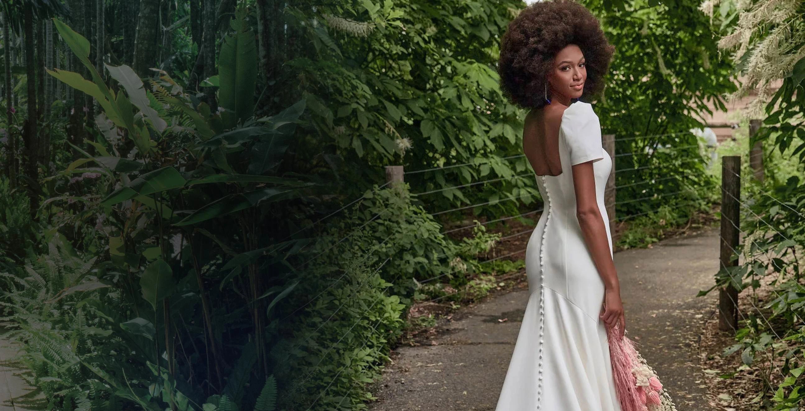 Photo of model wearing A Madison James gown. Desktop image
