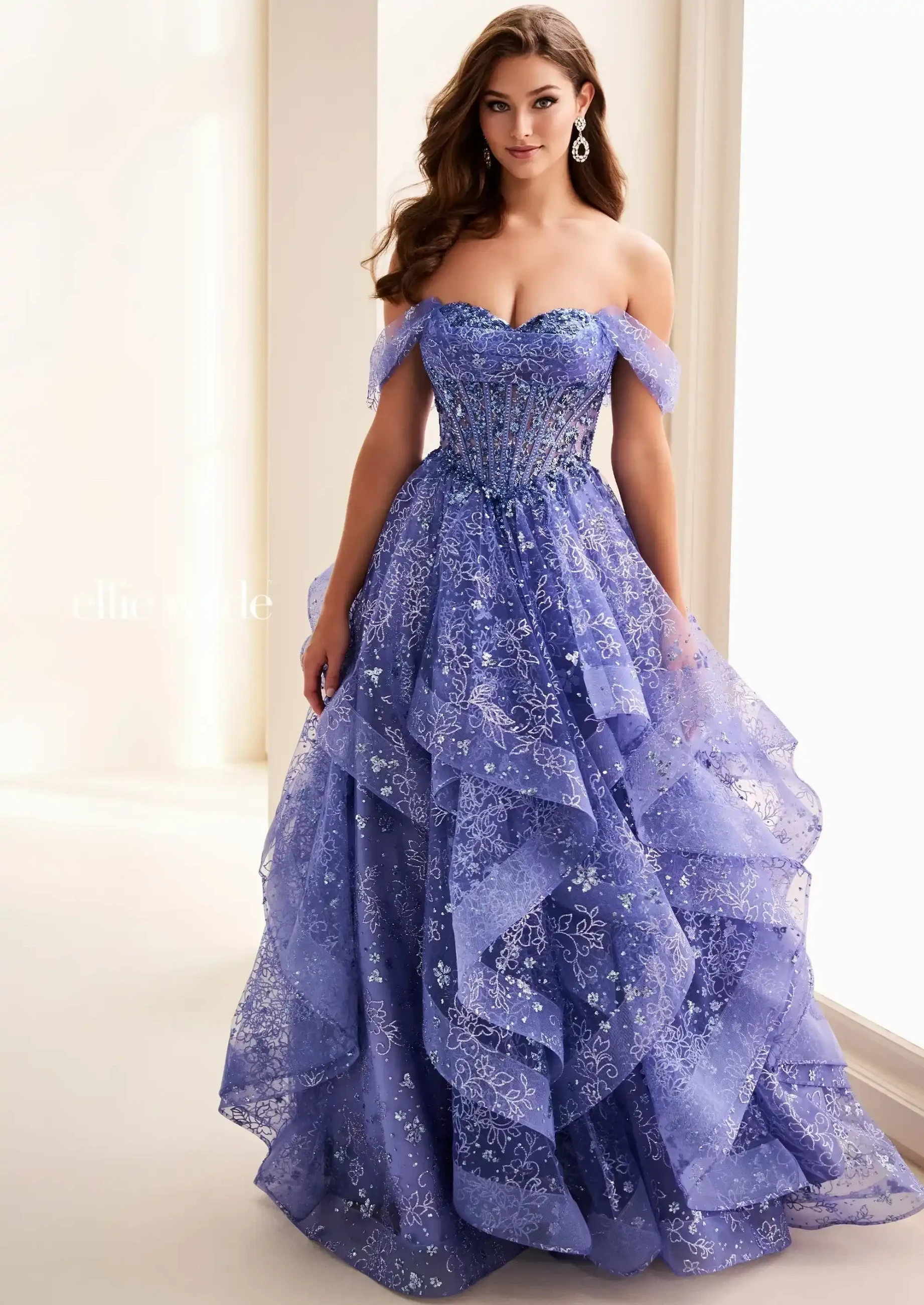 Model wearing a Ball gown Style Prom Dress. Desktop image
